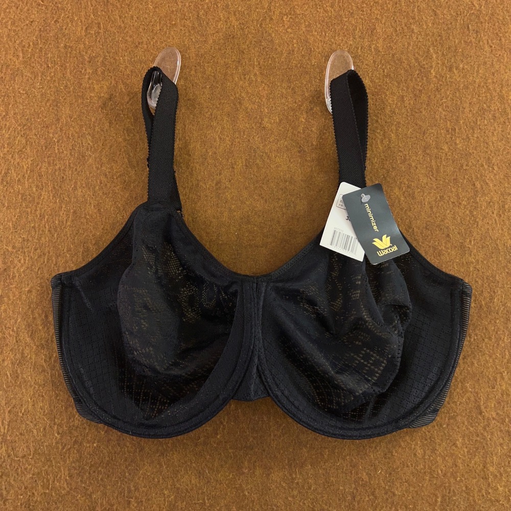 Wacoal Womens 36G Black Visual Effects Underwire Minimizer Bra 857210 NWT